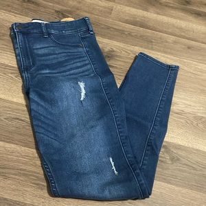 Blue gently used Abercrombie and fitch jean legging high rise